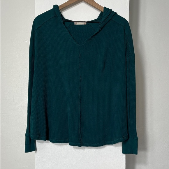 Altar'd State Tops - Altar'd State Deep Teal Hooded Sweatshirt